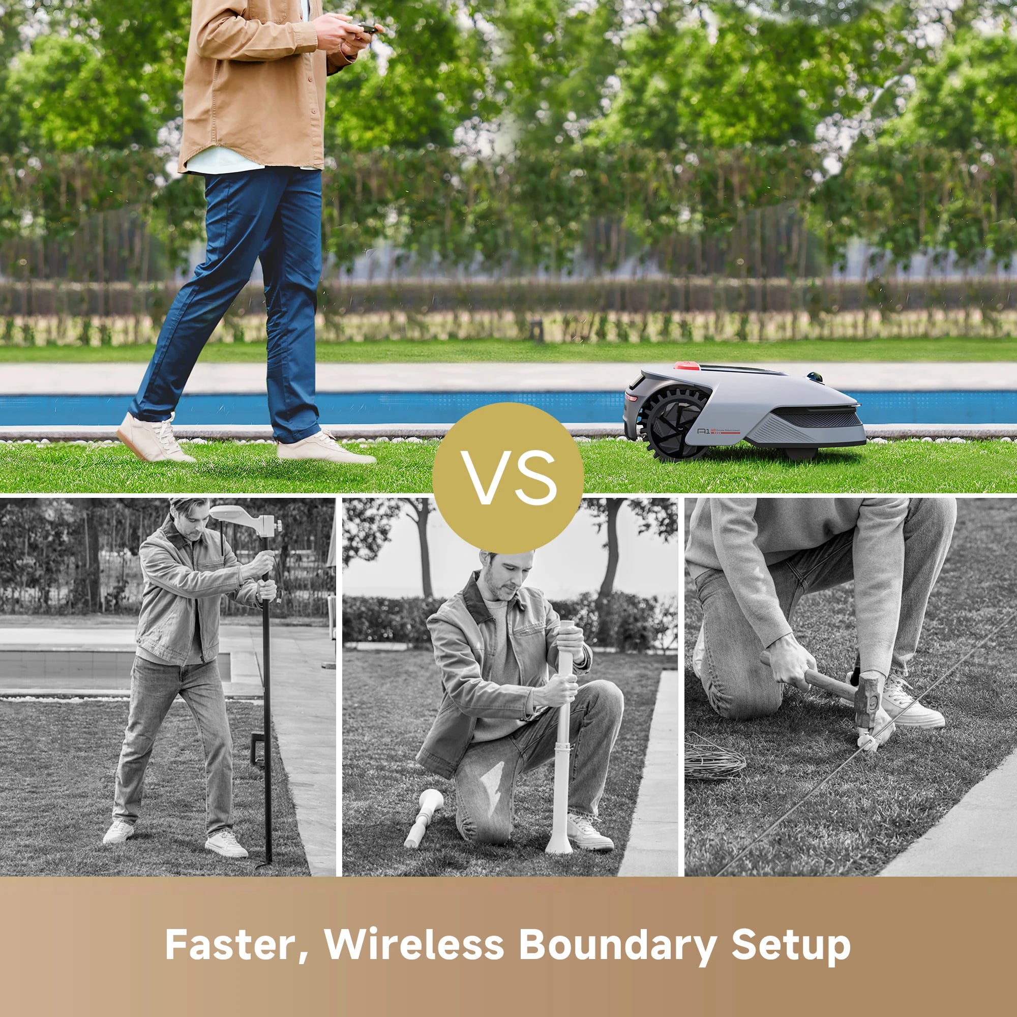 Dreame Roboticmower A1 Pro featuring fast wireless boundary setup without the need for perimeter wires
