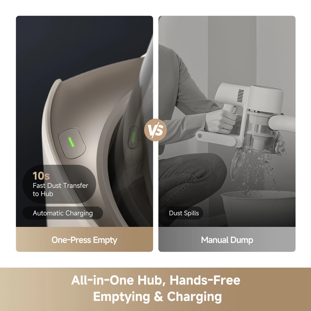 Dreame S20 Station Mini cordless vacuum with one-press auto empty station for hands-free dust disposal and automatic charging