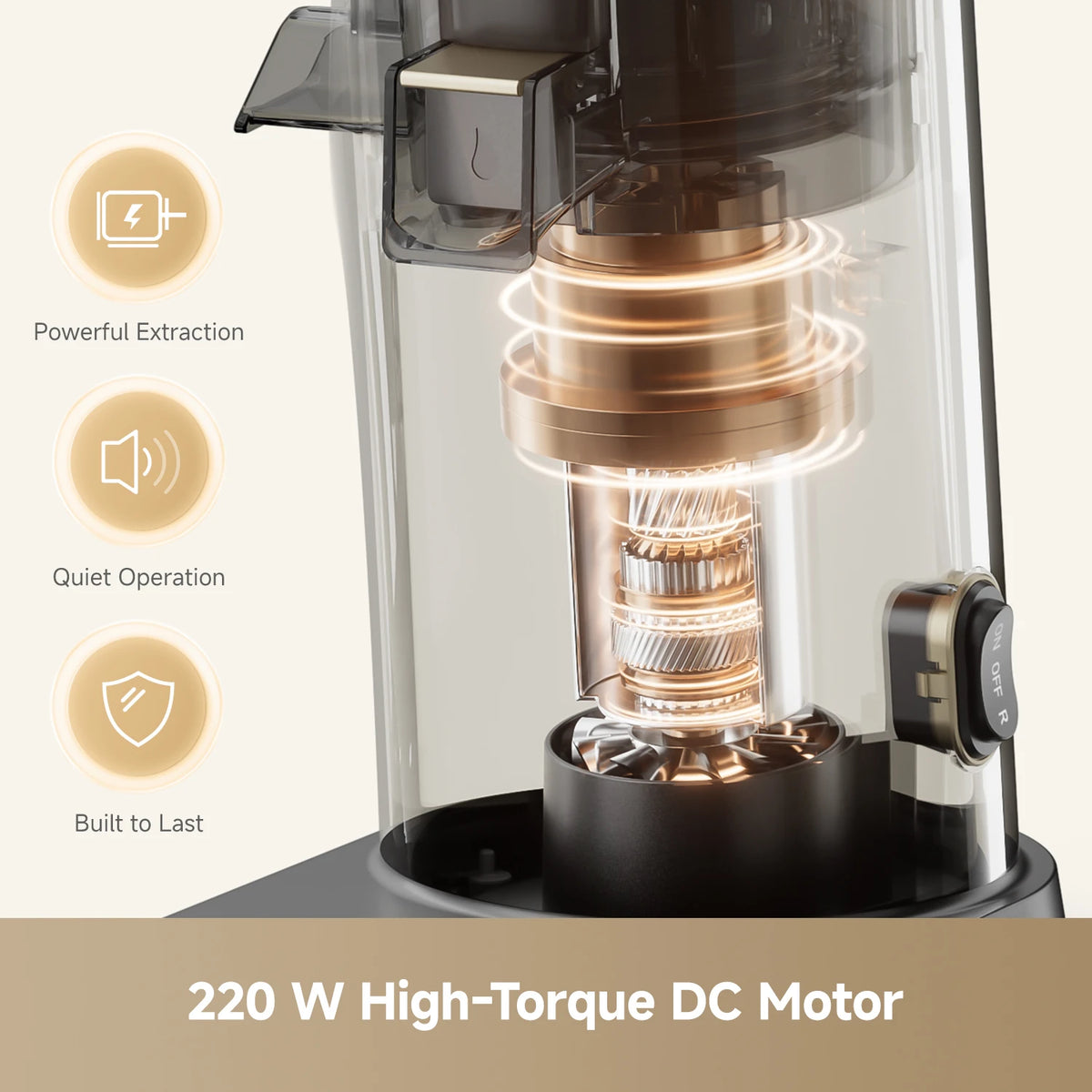 Dreame SJ30 Cold Press Juicer 130mm Wide Chute for Whole Fruits