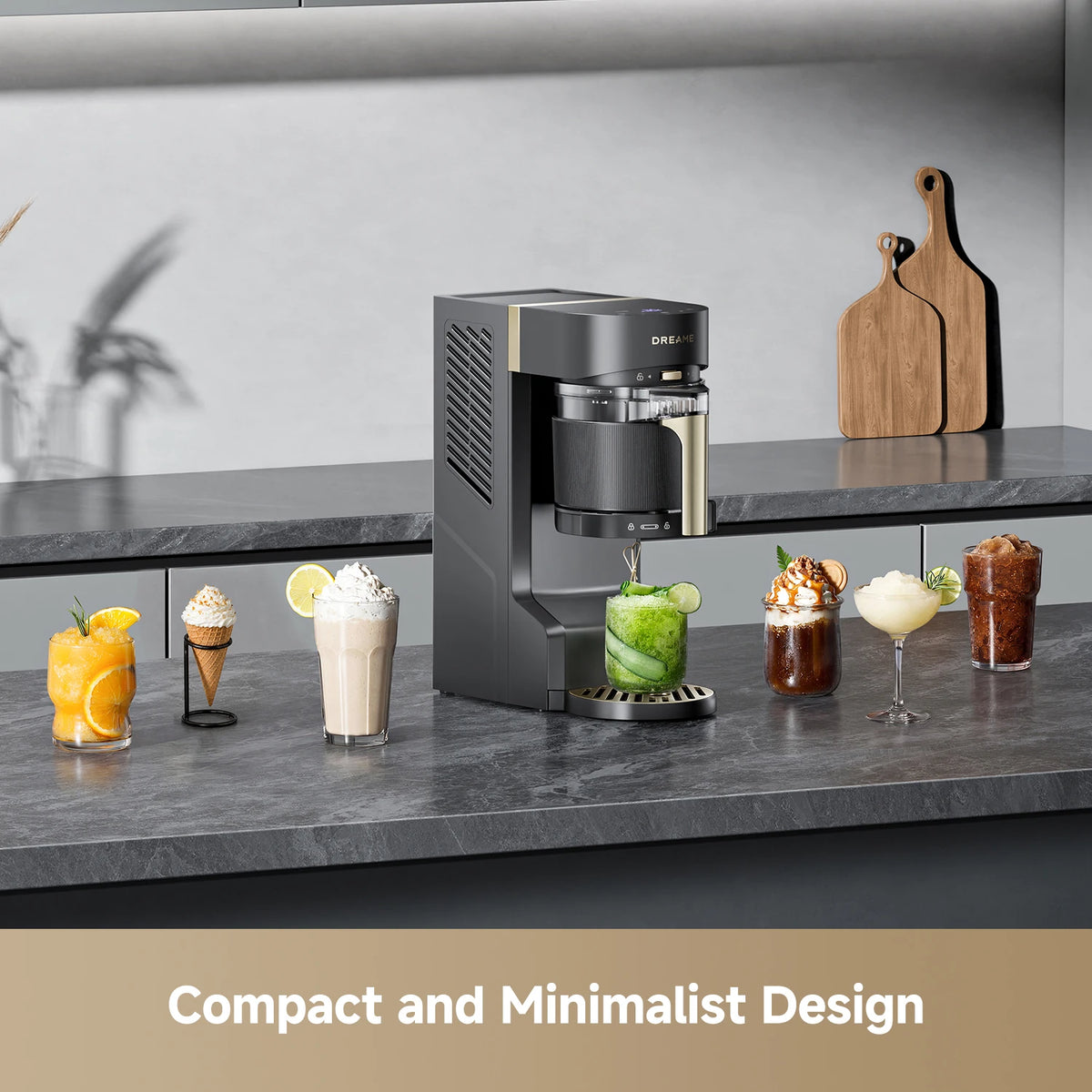 Dreame SLM60 slush maker features a compact minimalist design that fits easily into modern kitchens