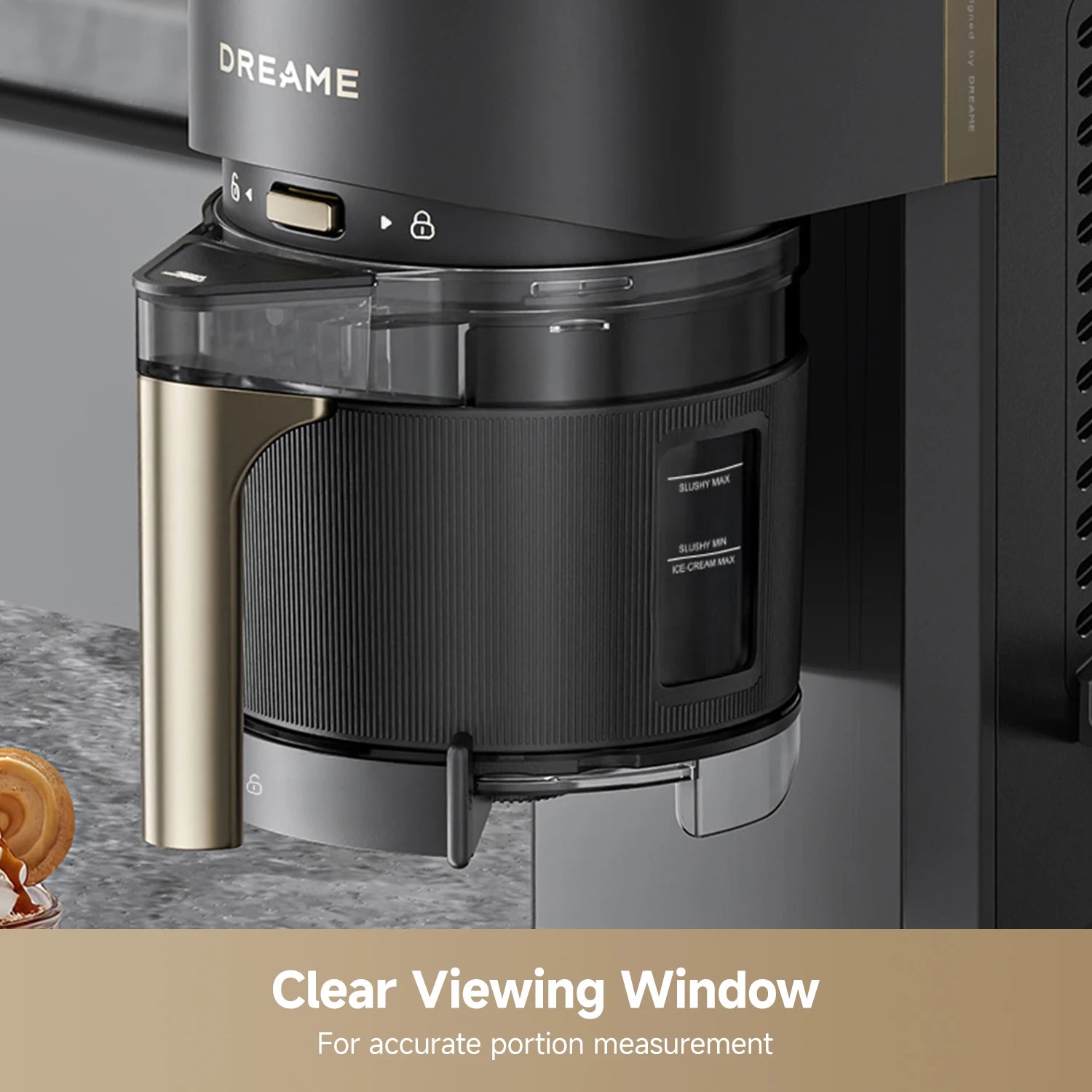 Dreame SLM60 slush maker features a clear viewing window to monitor the frozen drink preparation