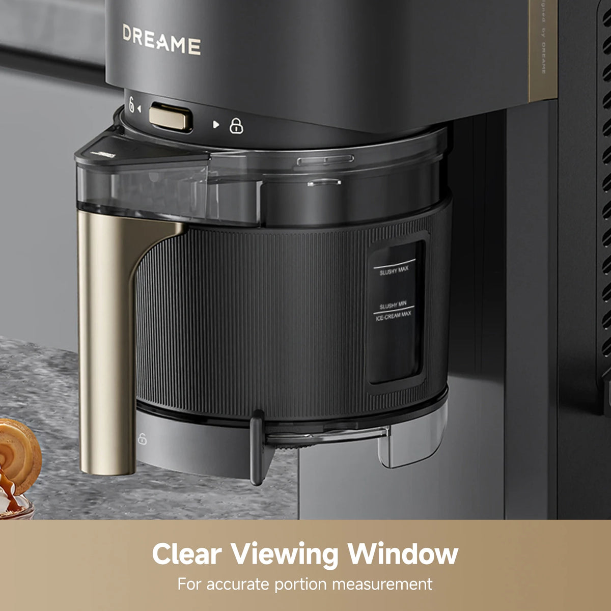 Dreame SLM60 slush maker features a clear viewing window to monitor the frozen drink preparation