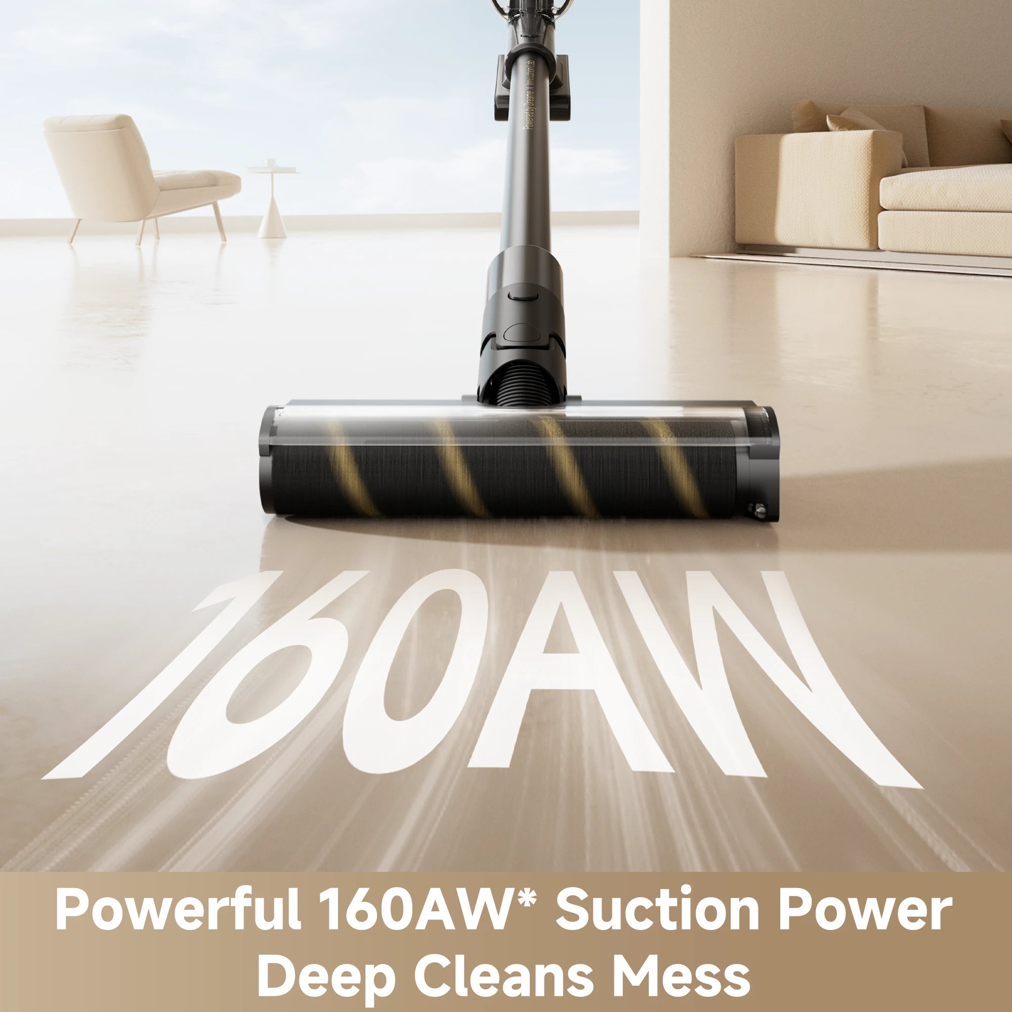 Dreame V20 cordless stick vacuum featuring powerful 160AW suction power for deep cleaning floors