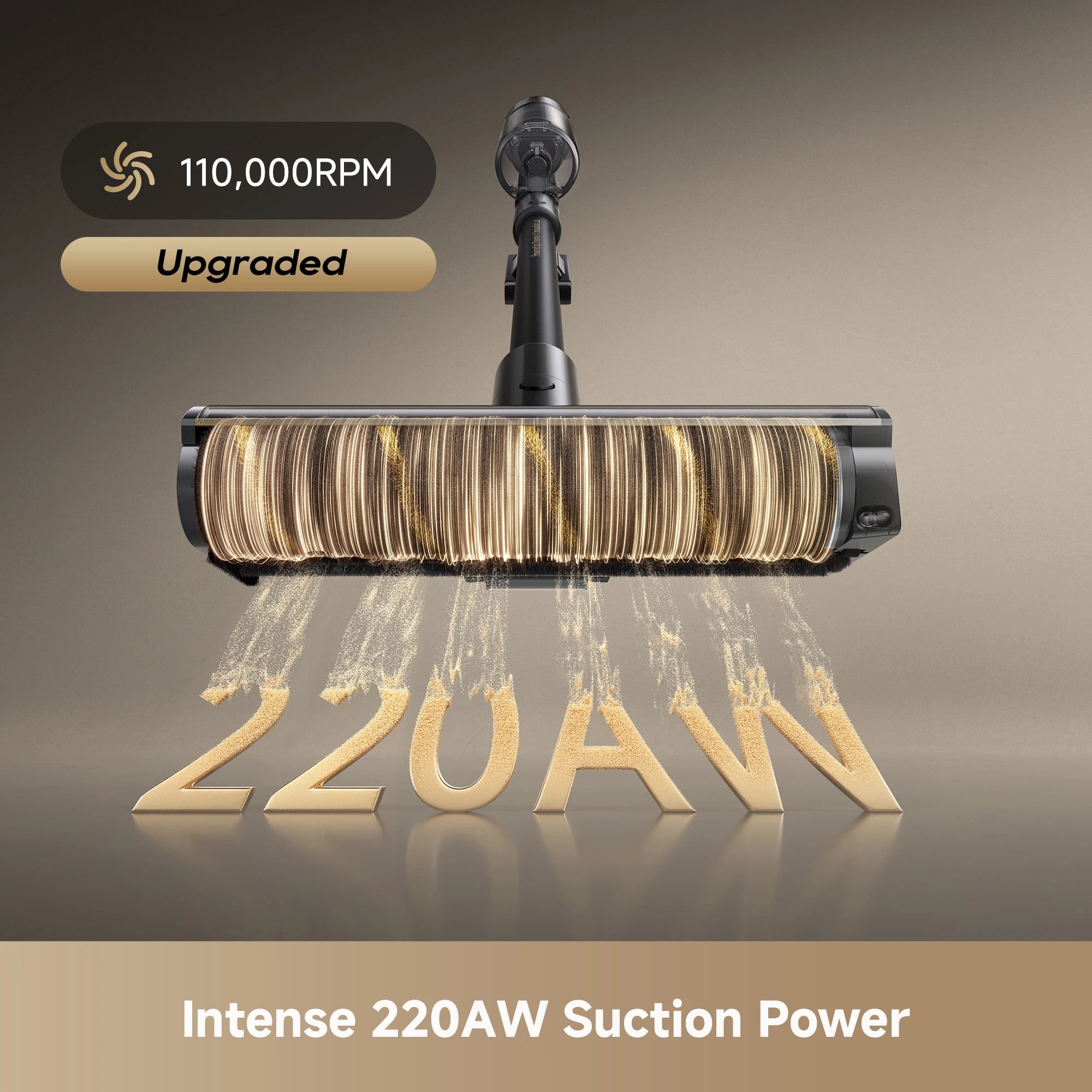 Powerful 210AW suction power engine of Dreame V50 Pro cordless vacuum for deep home cleaning