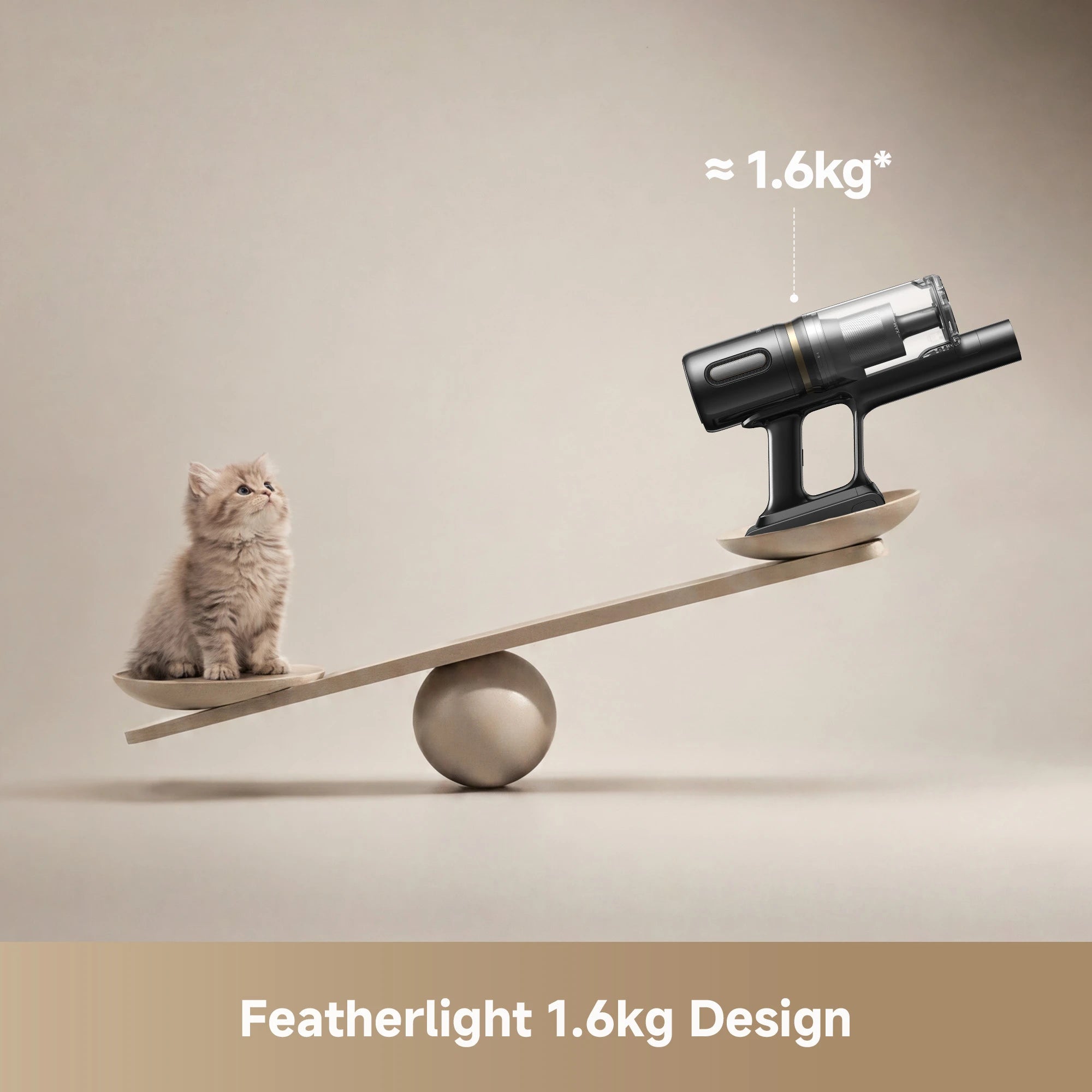 User effortlessly operating the ultra featherlight 1.6kg Dreame V50 Pro cordless vacuum cleaner
