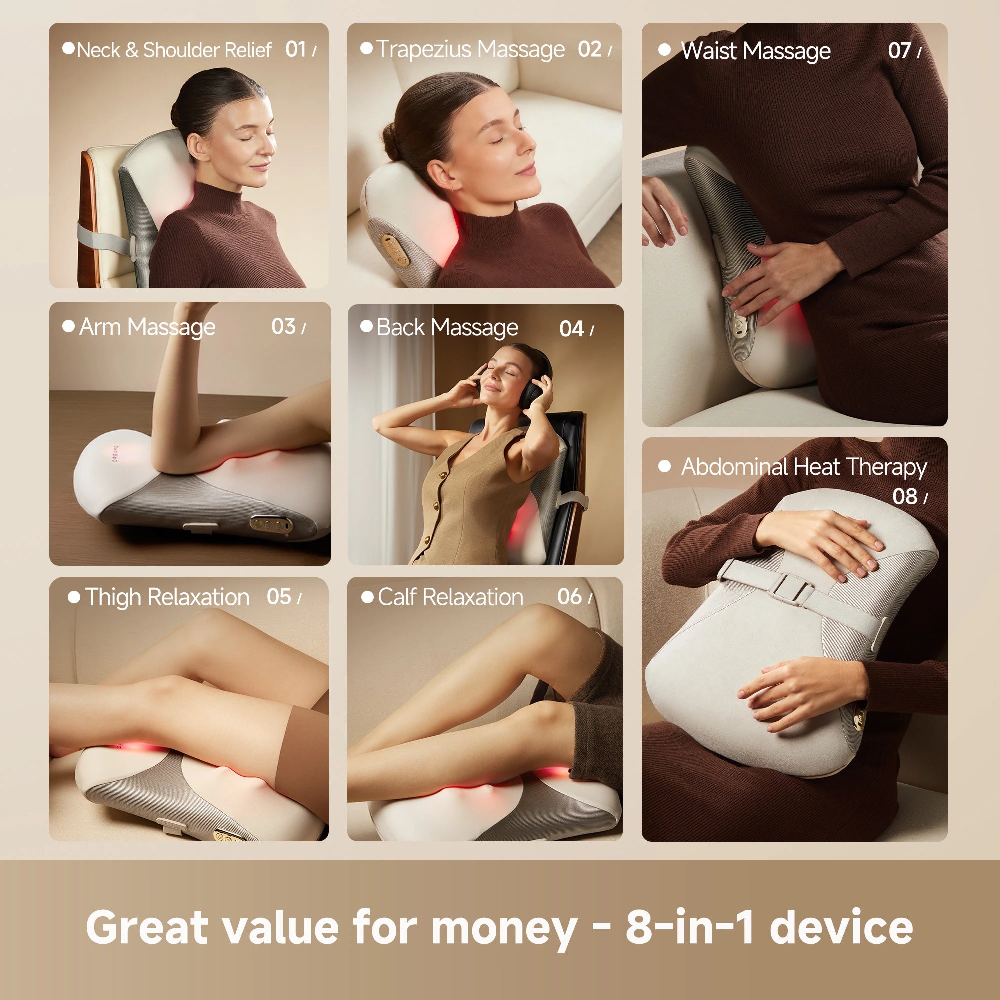 Dreame W30 back massager featuring an 8-in-1 multifunctional design for versatile massage experiences