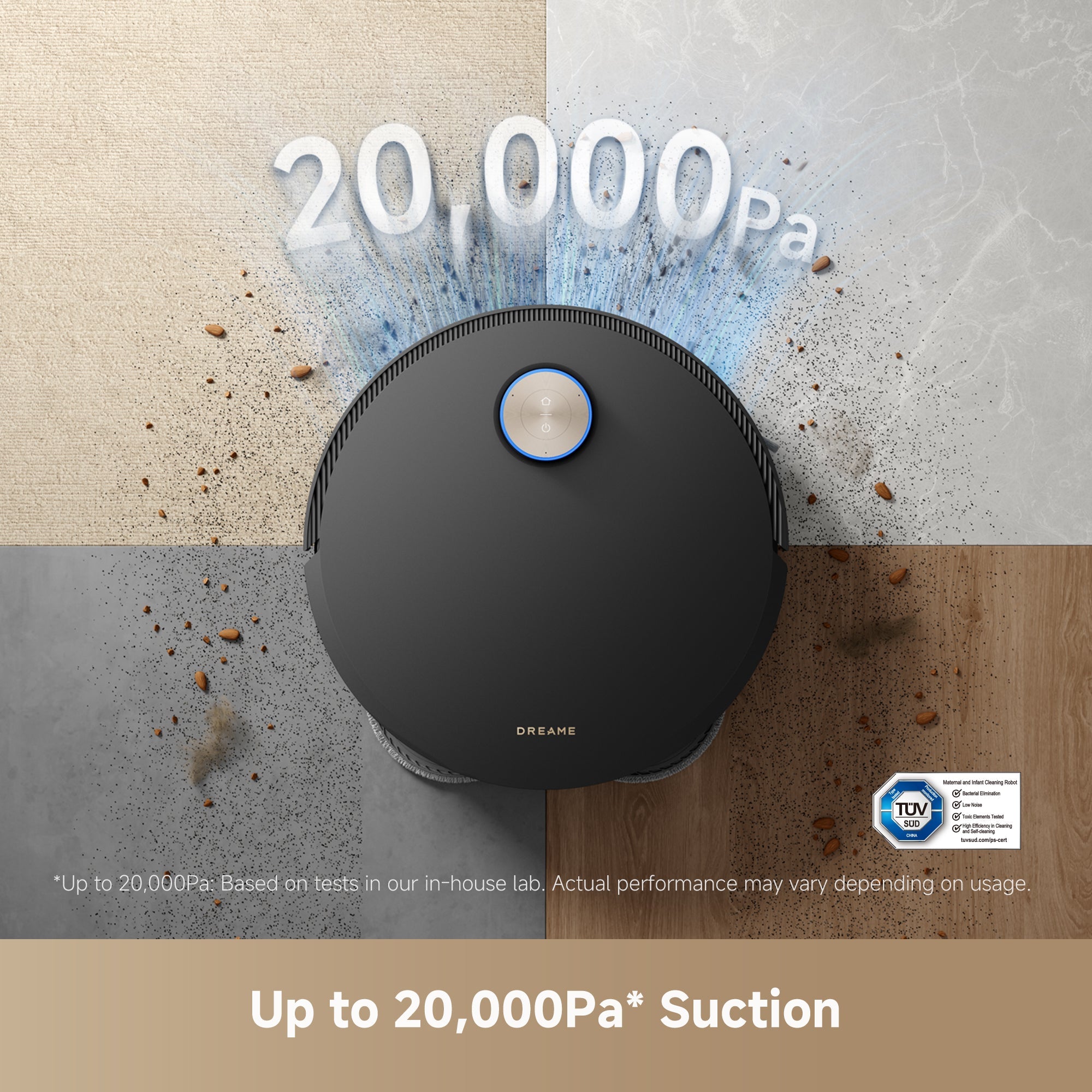 Dreame X50 Ultra Robot Vacuum 20,000Pa Climbs Up to 6CM VersaLift™ Navigation 80°C Hot Wash