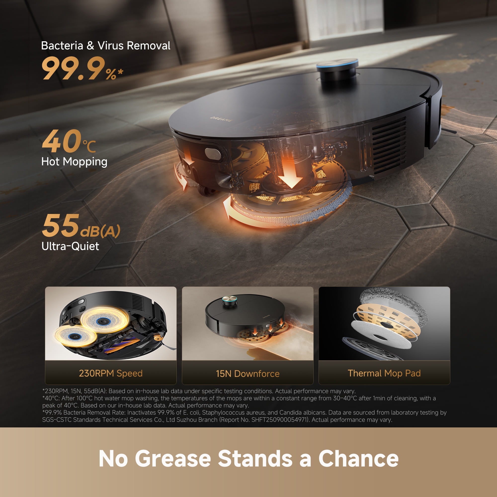 Dreame X60 Ultra Robot Vacuum – Intelligent Cleaning, Pet-Friendly, Tangle-Free DuoBrush, Deep Stain Removal & Bacteria Reduction