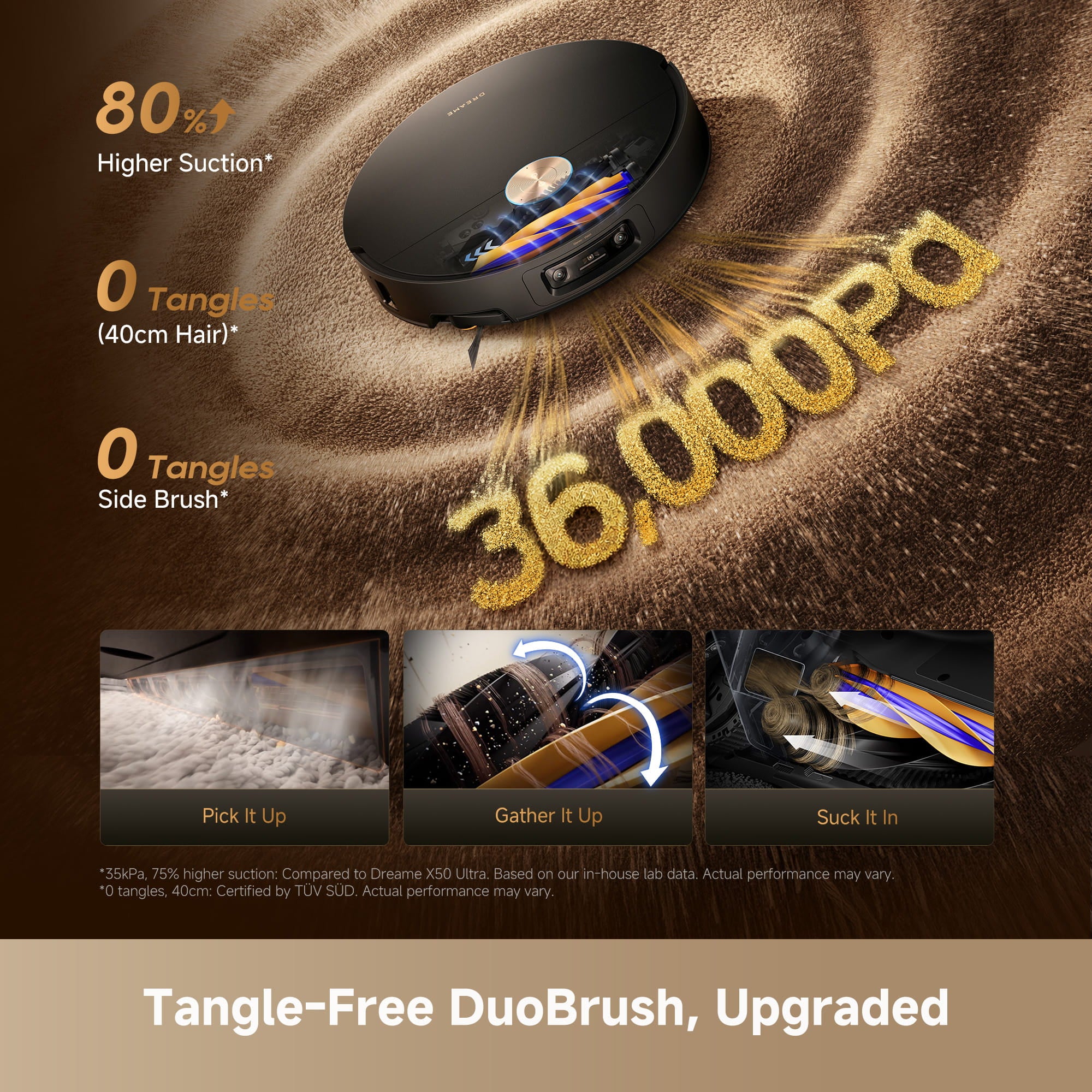 Dreame X60 Ultra Robot Vacuum – Intelligent Cleaning, Pet-Friendly, Tangle-Free DuoBrush, Deep Stain Removal & Bacteria Reduction