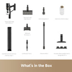 Load image into Gallery viewer, package list of Dreame Z30s station vacuum cleaner with all included accessories

