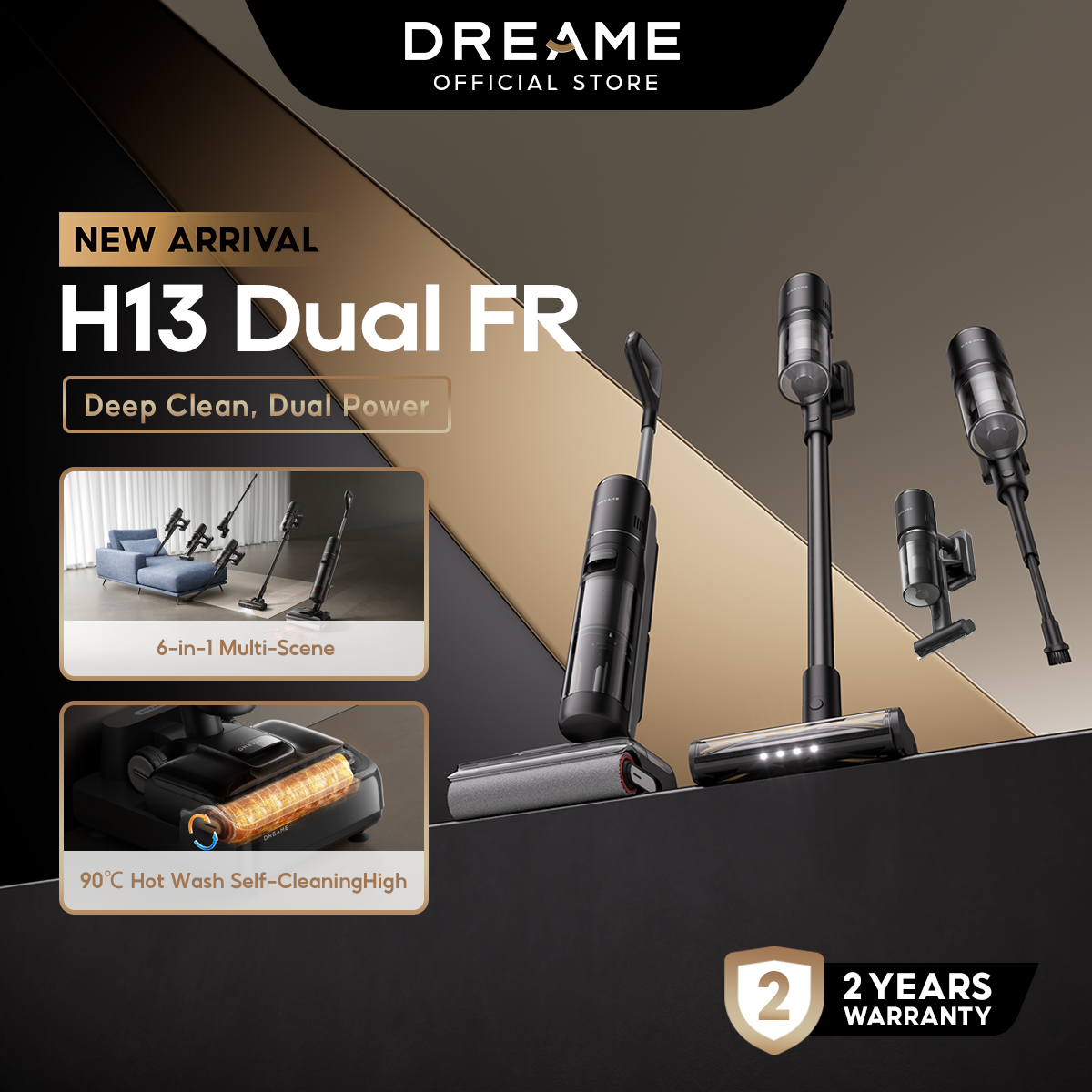 Dreame H13 Dual FlexReach Cordless Wet & Dry Vacuum Cleaner Powerful Suction Self-Cleaning