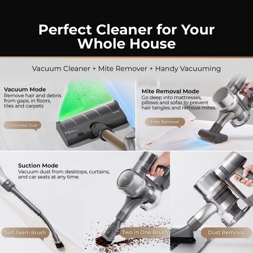 Dreame V12S 20Kpa Cordless Stick Vacuum 150AW Suction Advanced Green Detection 65mins Runtime