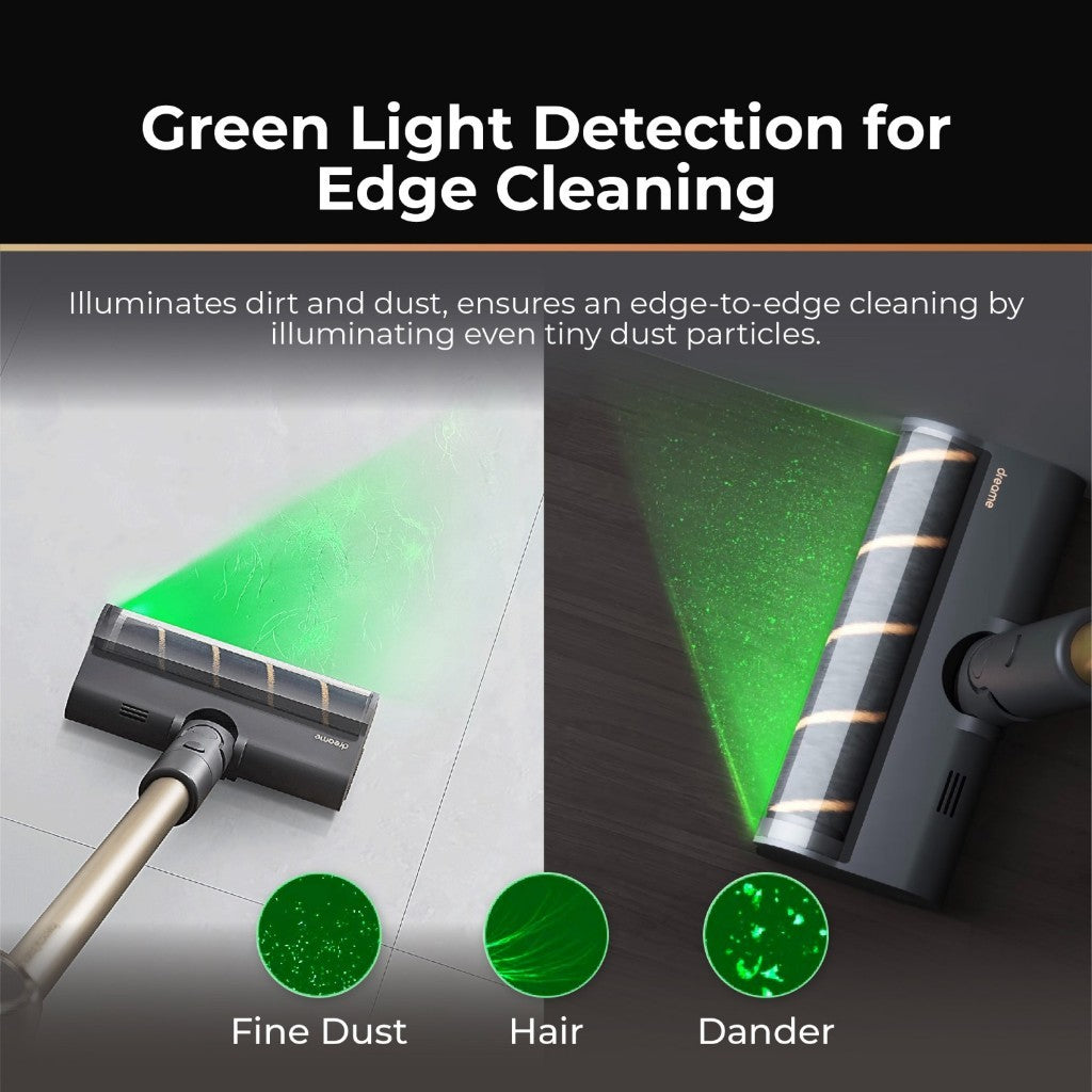 Dreame V10S Cordless Stick Vacuum Cleaner 20kPa Suction Lightweight Green Detection Pet Hair Vacuum
