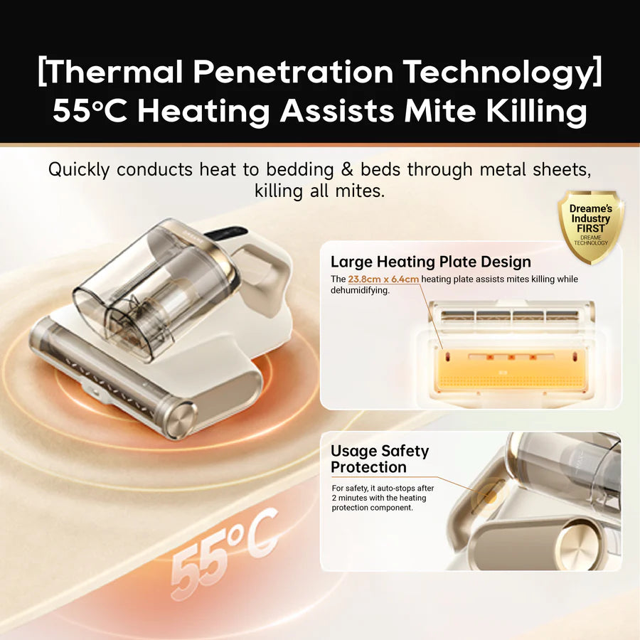 Dreame D20 Pro Dust Mite Vacuum 70℃ Hot Air Dehumidification High-Freq Flap 99.9% UV Light