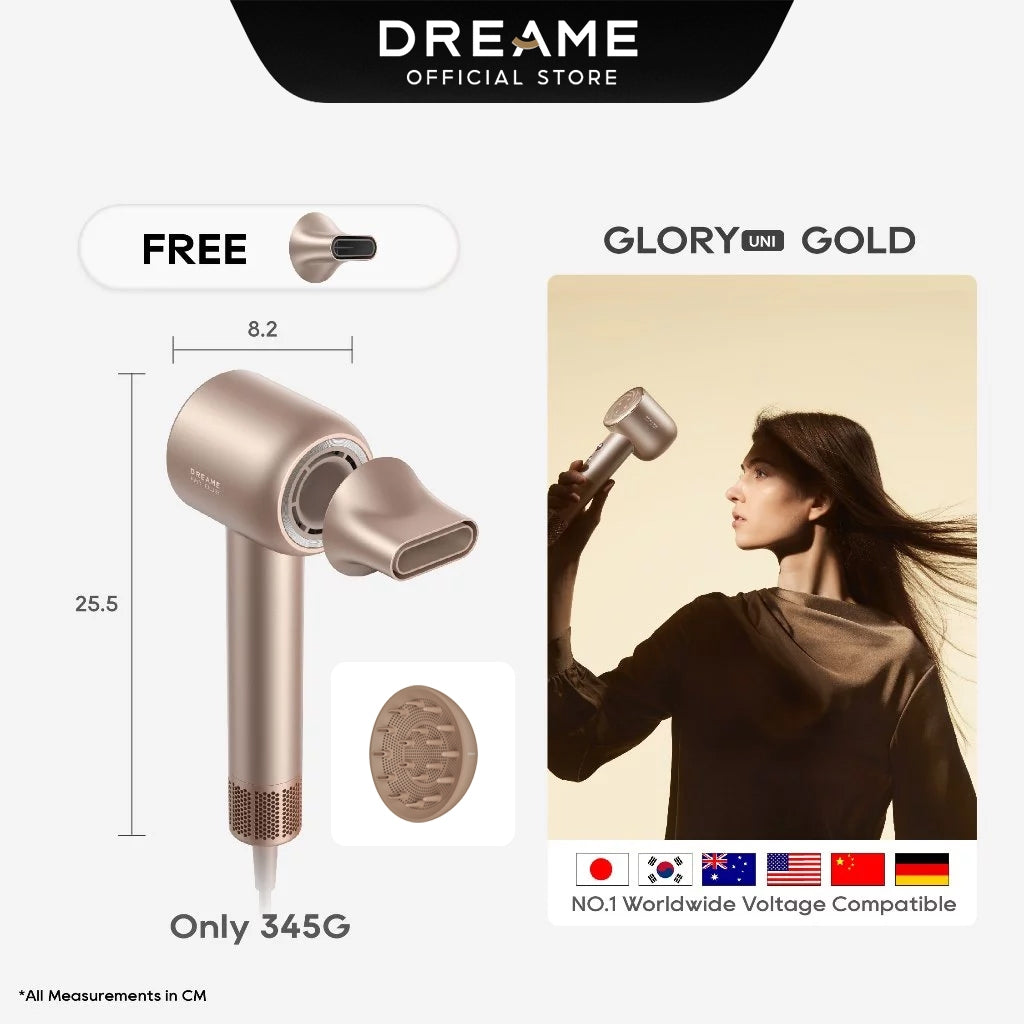 Dreame Glory Uni High-Speed Hair Dryer – Global Voltage, Fast Dry, Smooth Shine, Smart Heat Protection