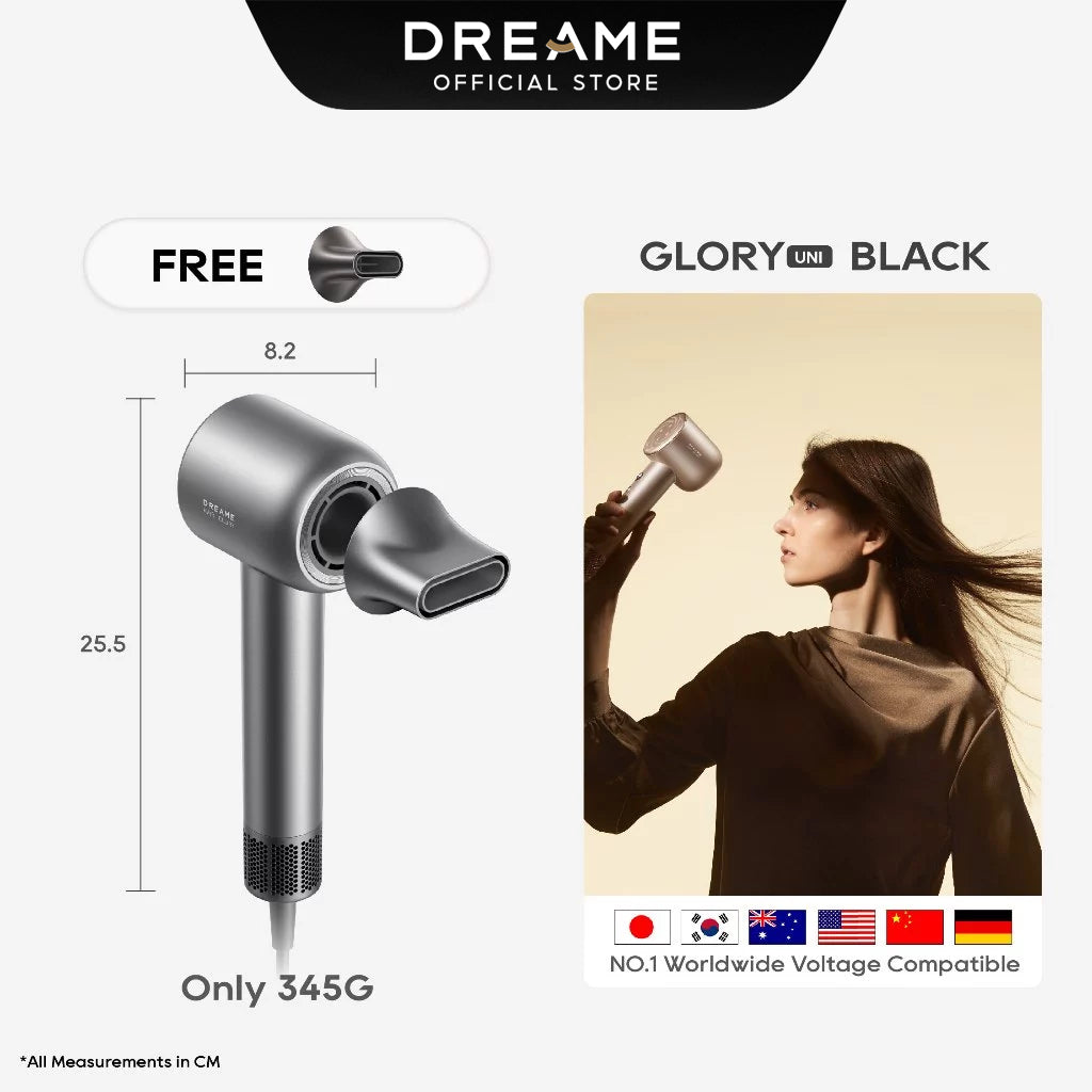 Dreame Glory Uni High-Speed Hair Dryer – Global Voltage, Fast Dry, Smooth Shine, Smart Heat Protection