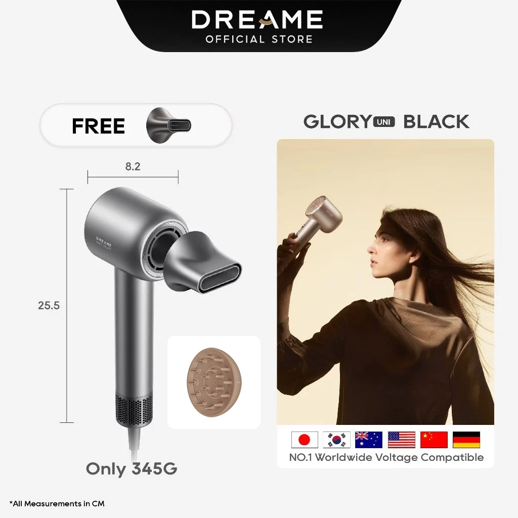 Dreame Glory Uni High-Speed Hair Dryer – Global Voltage, Fast Dry, Smooth Shine, Smart Heat Protection