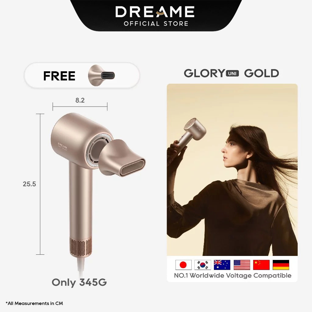 Dreame Glory Uni High-Speed Hair Dryer – Global Voltage, Fast Dry, Smooth Shine, Smart Heat Protection